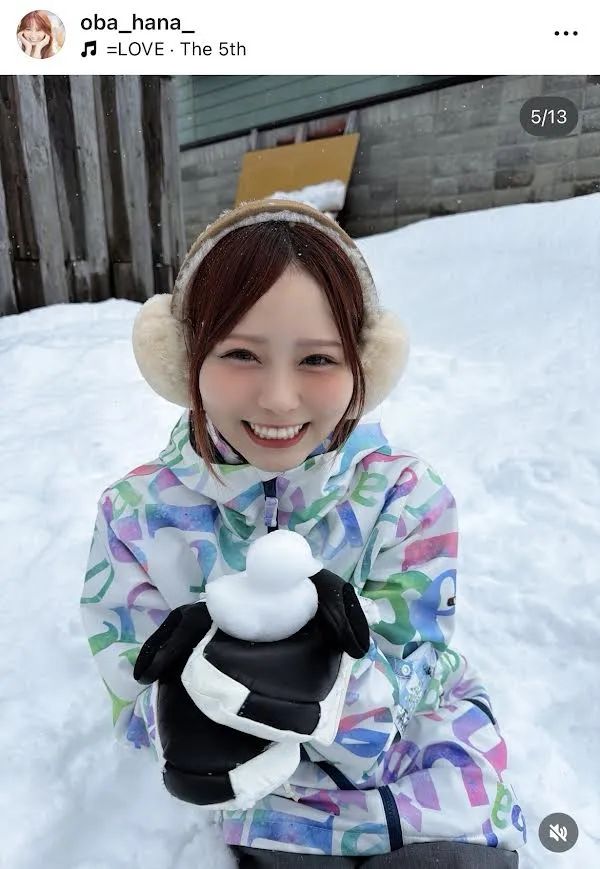 イコラブ] 大場花菜、突然の「雪の妖精さん」姿公開で「急に冬になっ