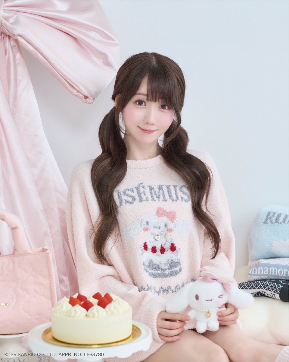 Rosé Muse　ロゼミューズ　シナモロール　ぬいぐるみ　大谷映美里 イコラブ] 3周年を記念して、Rosé Muse×シナモンとのコラボアイテム