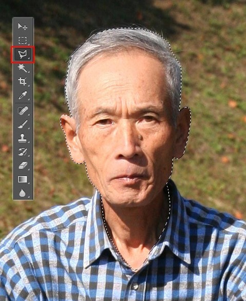 photoshopで遺影を作る-顔を選択