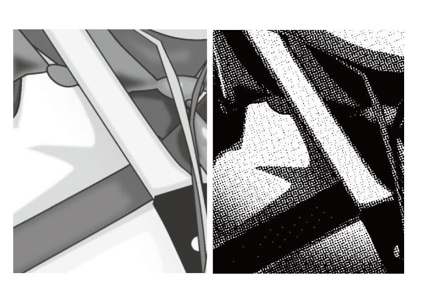 グレースケールとモノクロ2階調の違い : オリジナルプリントTシャツ