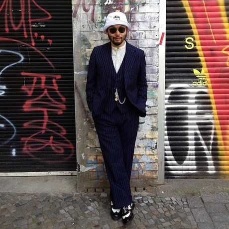 Suit + Stussy bucket hat