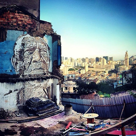 Vhils New Mural In Rio De Janeiro, Brazil