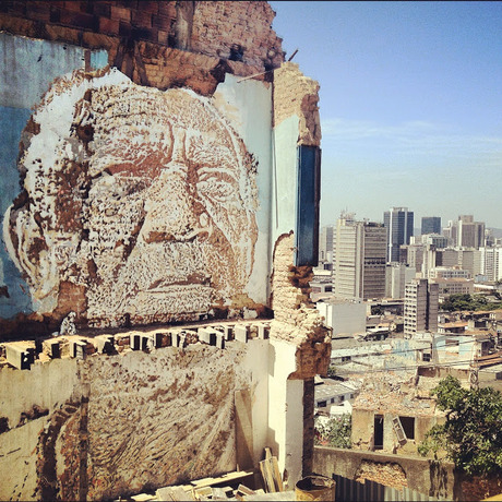 Vhils New Mural In Rio De Janeiro, Brazil