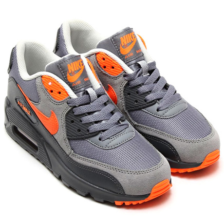 NIKE AIR MAX 90 GS COOL GREY/TOTAL ORANGE-ANTHRACITE/TOTAL ORANGE/LIGHT BONE