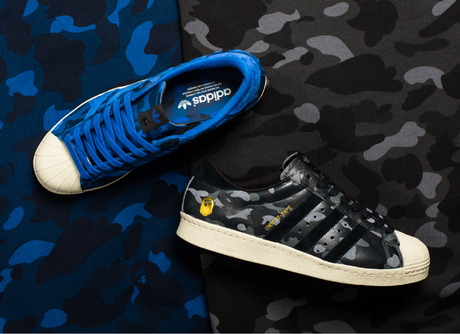 A BATHING APE x UNDEFEATED x ADIDAS SUPERSTAR 80v BAPE CAMO