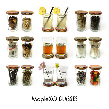 MapleXO RECYCLED SKATEBOARD GLASSES and COASTER SET