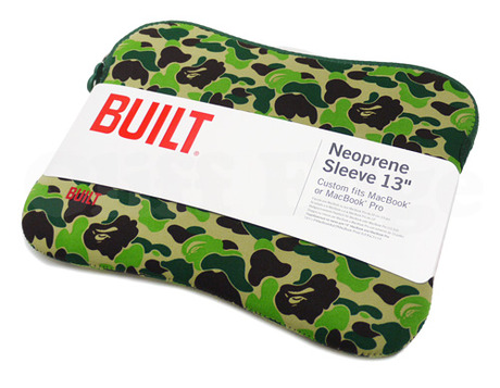 A BATHING APE x BUILT LAPTOP SLEEVE PC BAG GREEN CAMO 