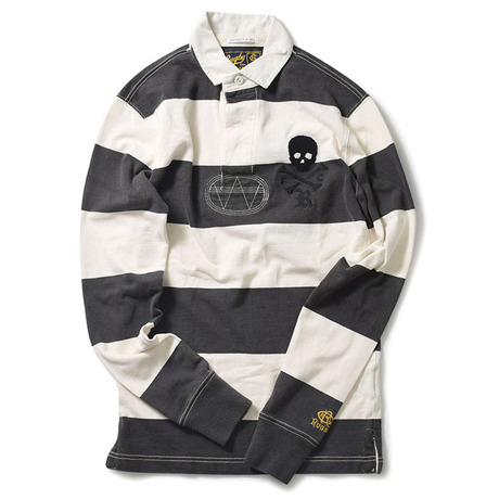 RUGBY BY RALPH LAUREN VINTAGE SLIM FIT STRIPED SKULL POLO