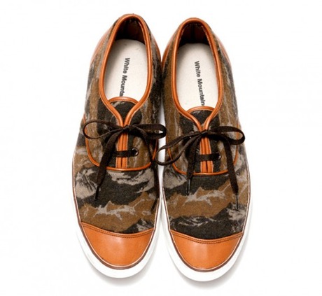 WHITE MOUNTAINEERING 2012 FW FLANNEL WM CAMOUFLAGE PATTERN LEATHER LOW CUT SNEAKER