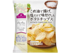 イオン トップバリュ フリーフロム こめ油で揚げ塩だけで味付けしたポテトチップス