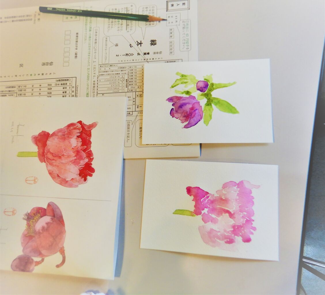 講座 透明水彩で描く花のはがき絵 を開催しました 七北田公園都市緑化ホール