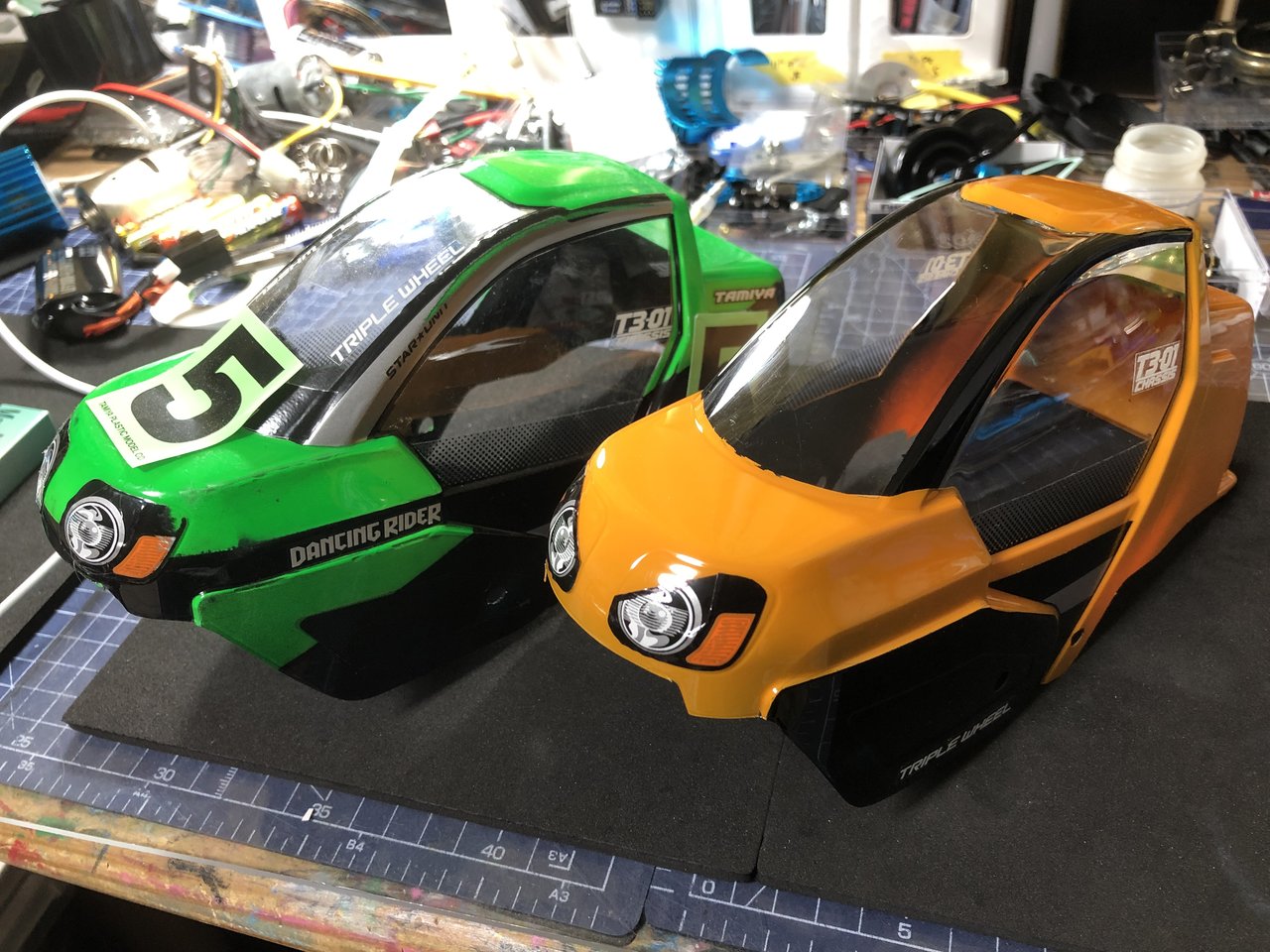 タミヤ・Ｔ３－０１ ダンシングライダー☆室内試運転のみ☆元箱等あり☆ RCスターユニット 1/8 トリプルホイール ダンシングライダー