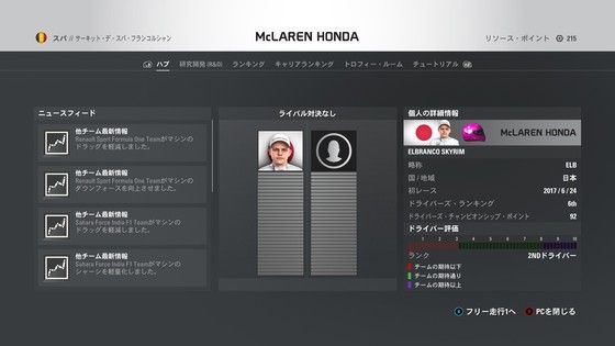 F1 2016 キャリアモードをクビになってみる モーメント １