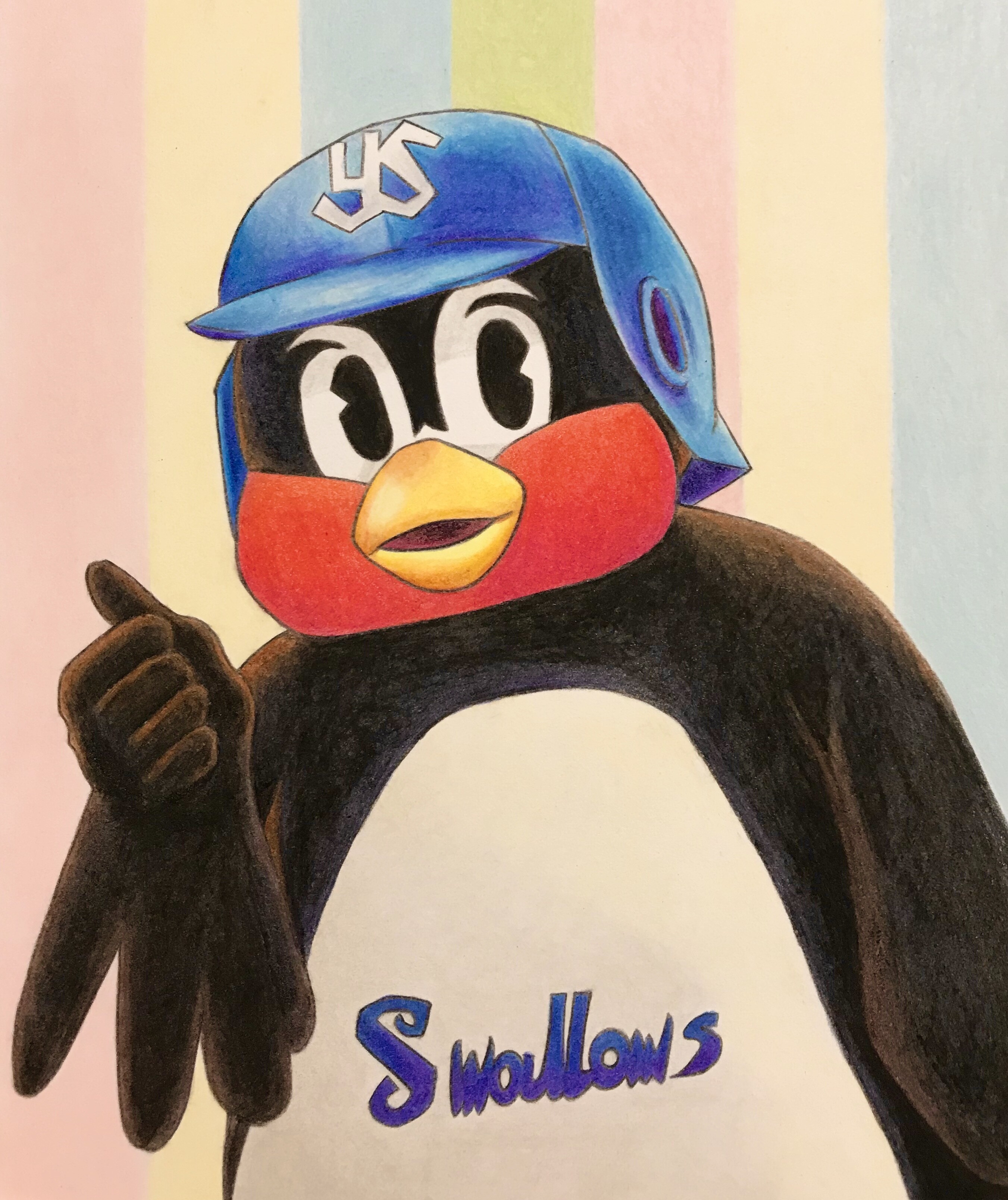 つば九郎くん : 休日は色鉛筆