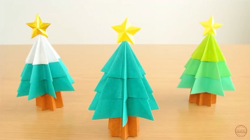 クリスマスツリーの折り紙 立てて飾れます Janeの折り紙パーク