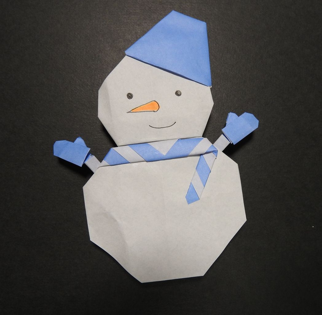 雪だるまの折り紙 雪だるまらしい雪だるま Janeの折り紙パーク