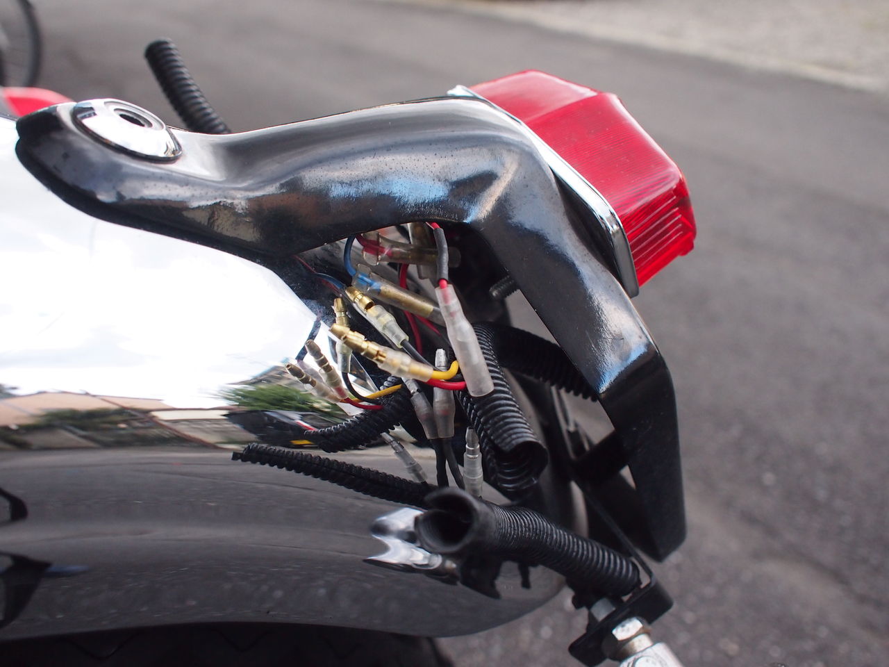 カワサキ w650用 リアフェンダー テールランプ
