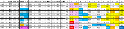 目黒記念 過去ラップ 簡易