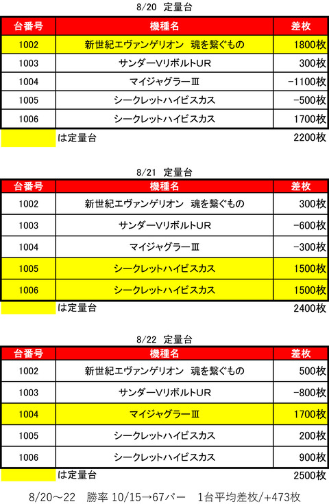 ビッグスロット定量082022