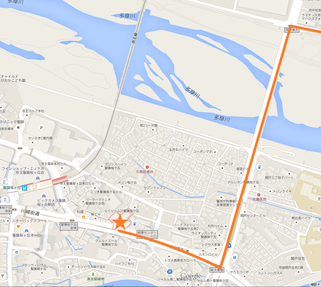 google map 徒歩から自転車