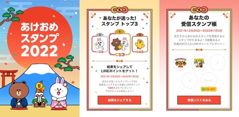 コミュニケーションサービス Line にて22年のあけおめスタンプ 絵文字が販売開始 Lineポイントがもらえるキャンペーンも実施 S Max