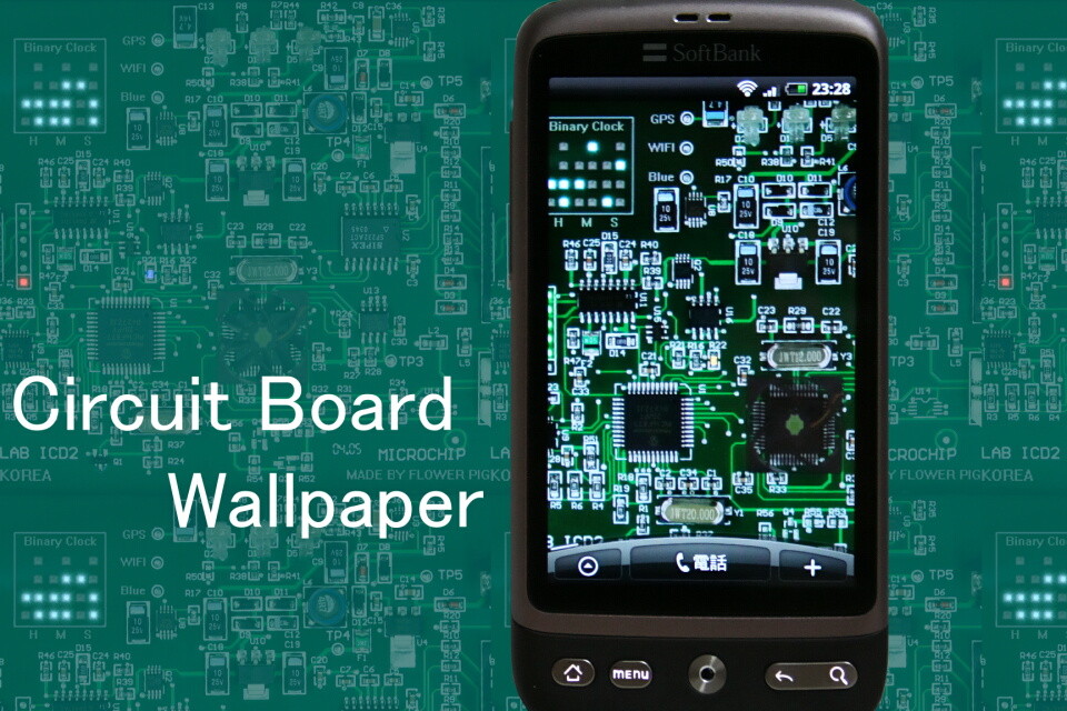 基板好きにはたまらない バイナリ時計で時間も分かる サーキットボードのライブ壁紙 Free Androidアプリ S Max