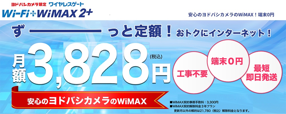 月額38円のデータ通信使い放題プラン ワイヤレスゲートwi Fi Wimaxギガ放題ネクスト Lte 3年ずーっと割 がヨドバシ限定で提供開始 ライブドアニュース