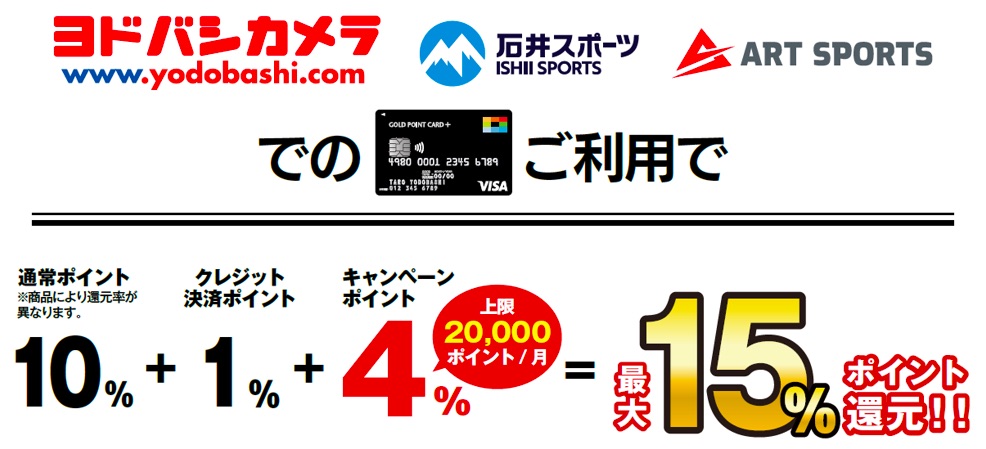 ヨドバシグループでクレジットカード ゴールドポイントカード プラス で支払うと最大15 還元キャンペーンを3月1日まで実施中 全商品対象で 5 還元に S Max