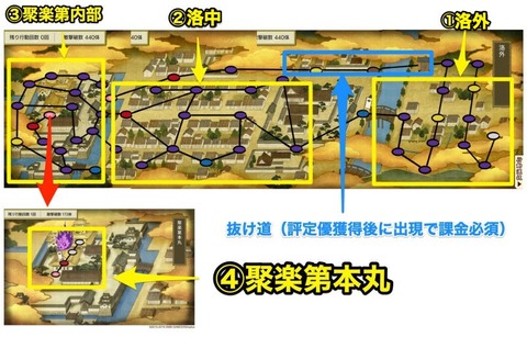 22年7月 刀剣乱舞 特命調査 聚楽第 じゅらくてい 攻略速報 マップ情報 回想回収条件 評定優の獲得条件など 第3回 非公式 刀剣乱舞 とうらぶ 攻略速報