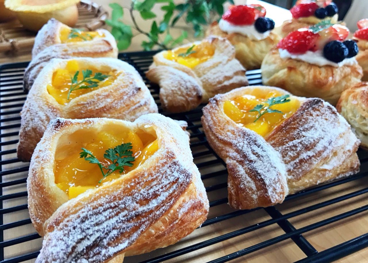 試作 フルーツデニッシュ パン教室 Smilebread 試作 フルーツデニッシュ パン教室 Smilebread