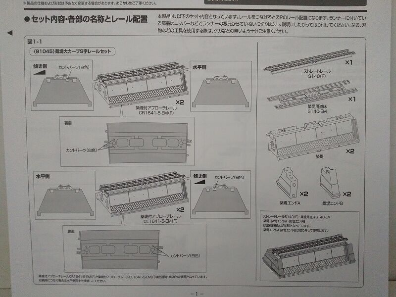 TOMIX…築堤大カーブS字レールセット＜1＞ : スノ・ブロ2…2019/06/04