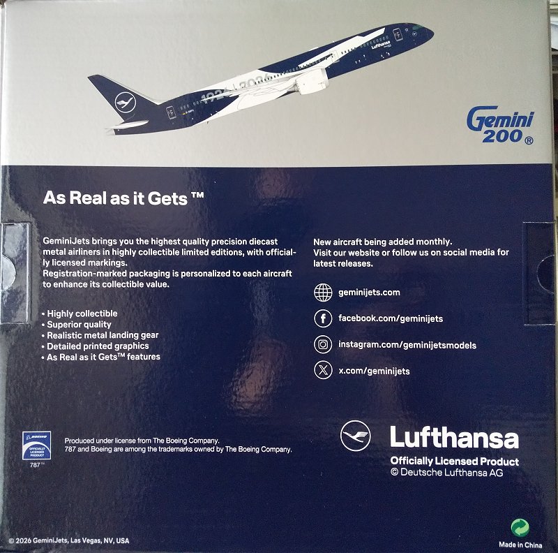 Gemini200…1/200：Lufthansa B787-9『100周年記念塗装 