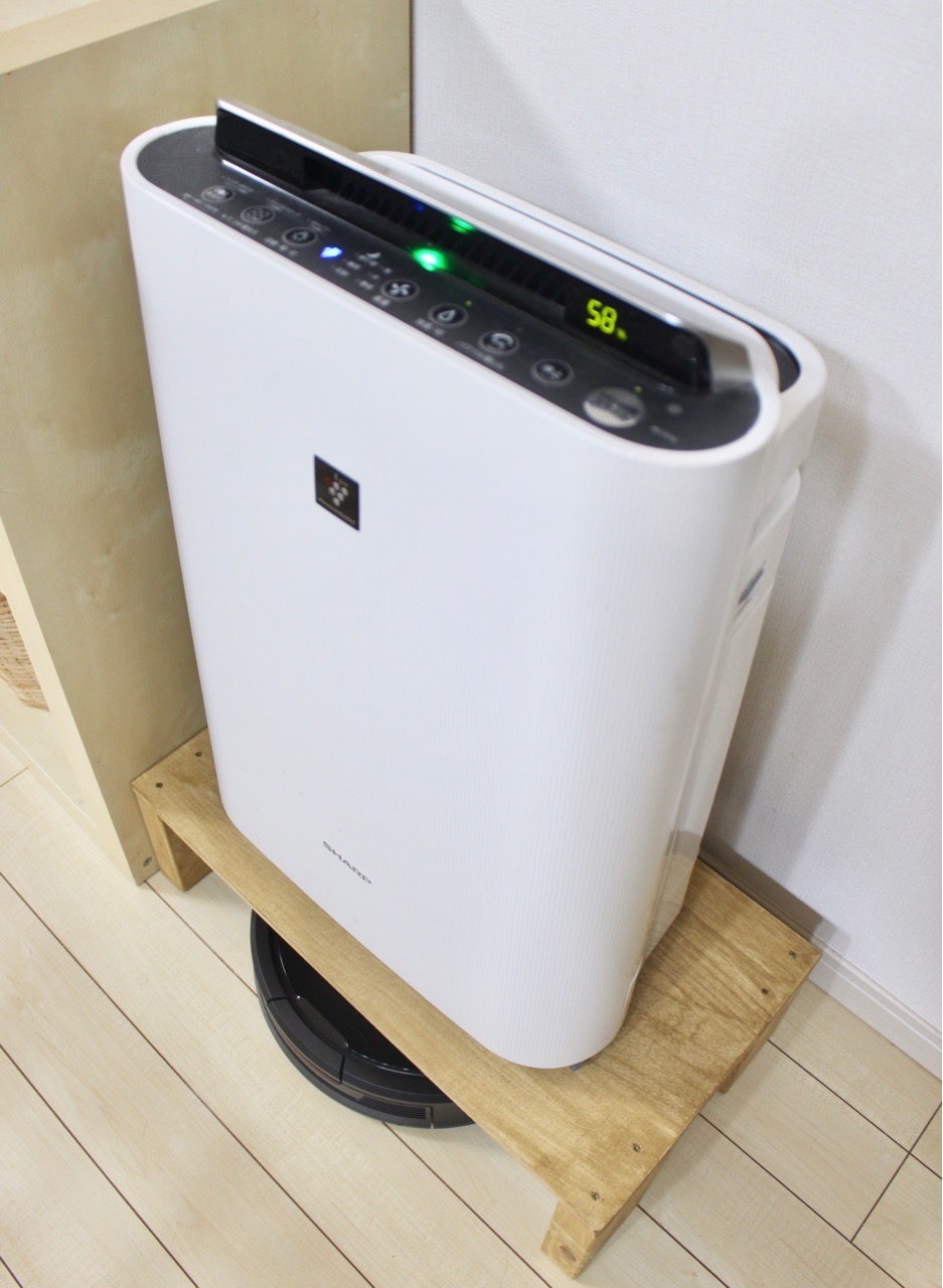 ルンバと空気清浄機の共存スペースをDIYで : elie
