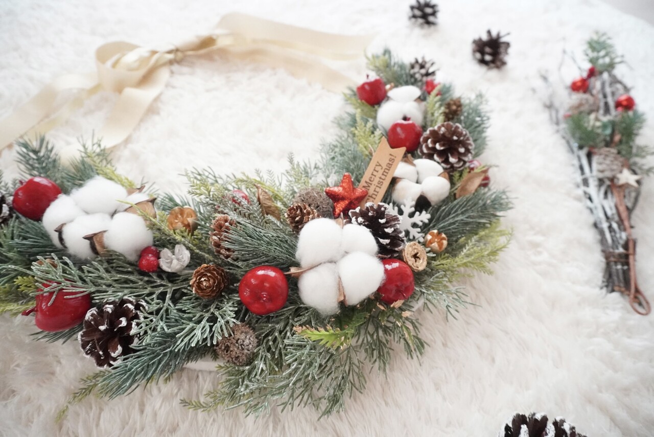 三日月リース クリスマス クレセントリース の作り方解説 クリスマス