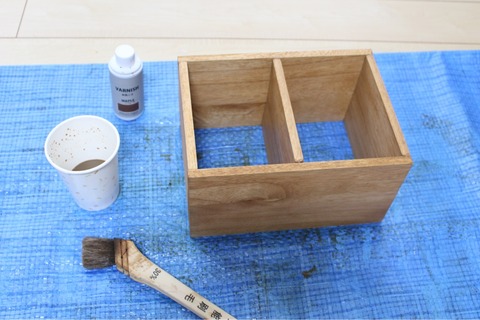 アンティーク調丸型トレー 木板45×12㎝ セリア 簡単DIY