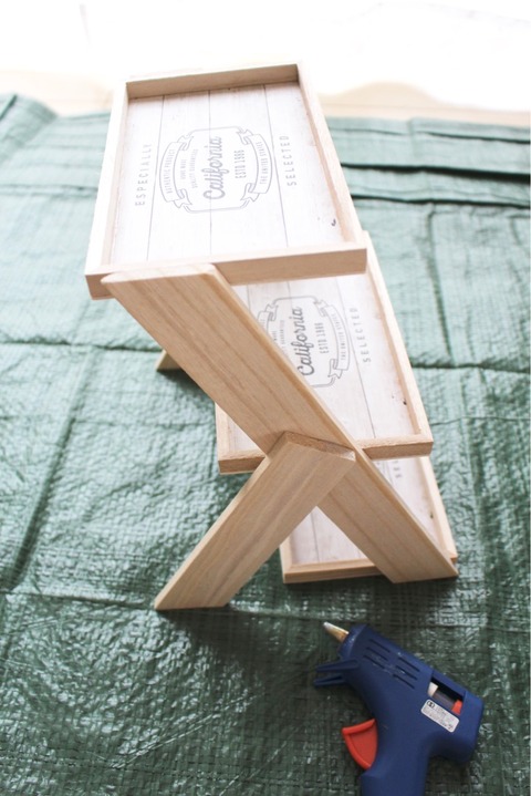 簡単DIY ダイソーセリア 木製インテリアトレー グルーガン