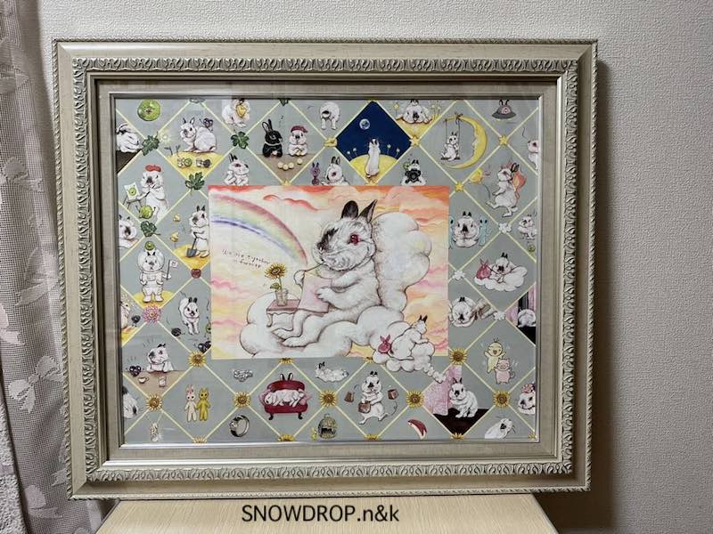 ヒマラヤンうさぎ、ひまちゃんの大きな絵画3 うさぎのイラスト