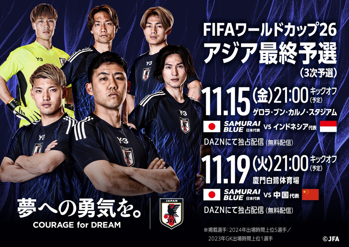 【サッカー】日本代表戦アウェイ2試合を無料で楽しむ方法！DAZNの特別企画