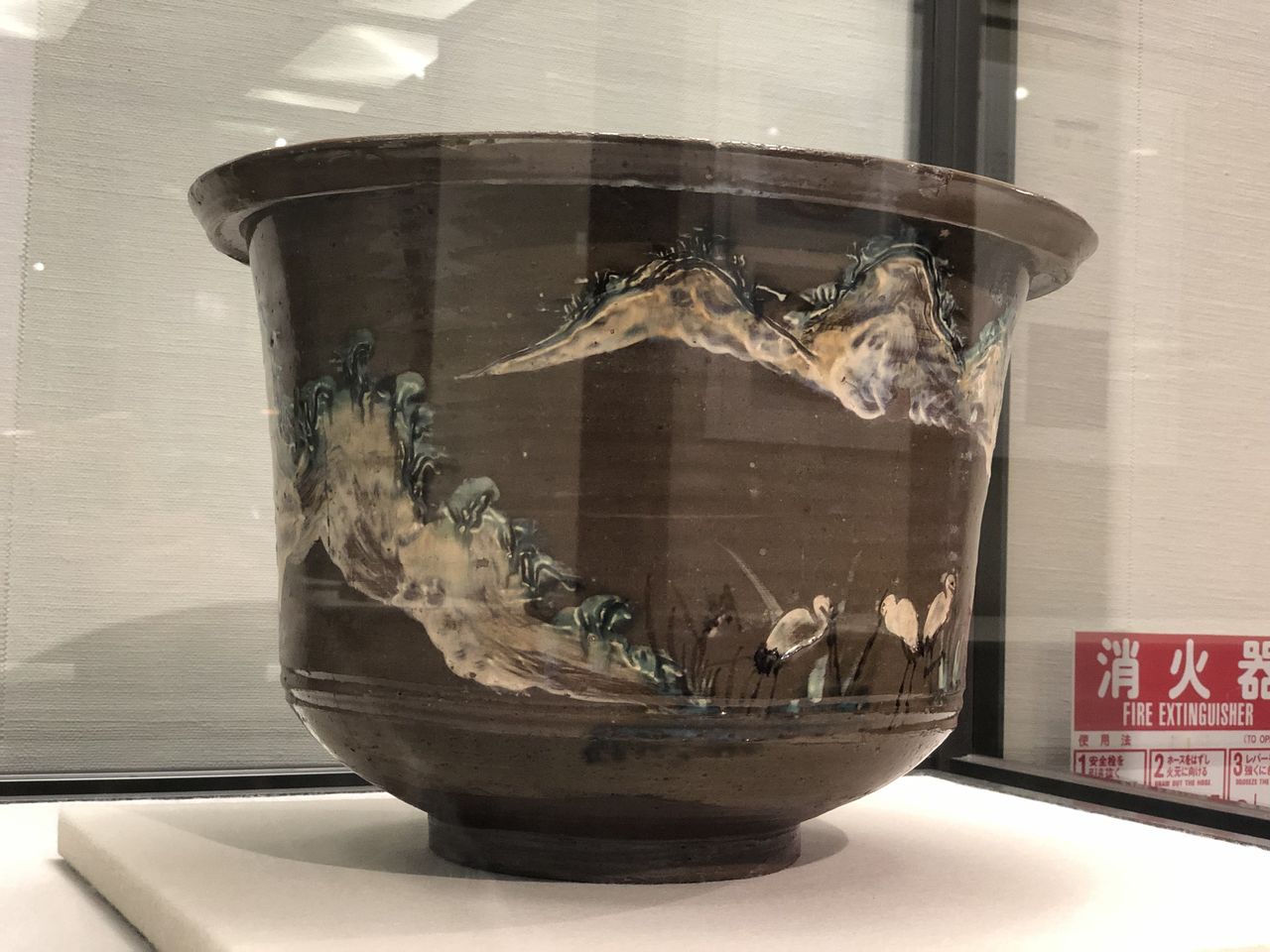 古武雄二彩唐津　松樹図甕　（古唐津　九州陶磁） 松絵紋二彩唐津水甕 古弓野焼 その2 - 夜噺骨董談義