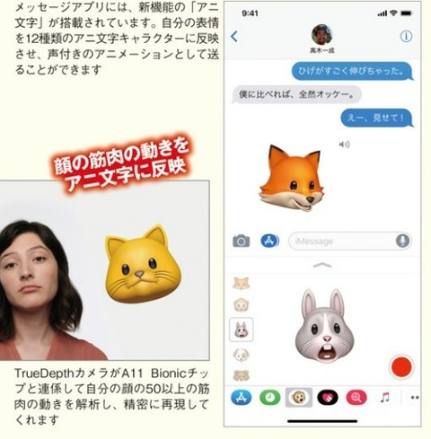 自分の表情を反映できる12種類