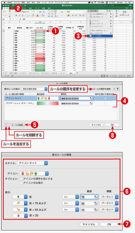 条件付き書式を編集するには