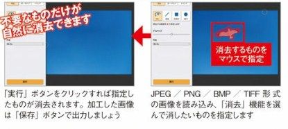 マウスでなぞるだけで必要のない部分を篇去