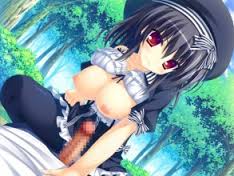 青姦：野外で露出、エッチなことしてる美少女の二次エロ画像 25