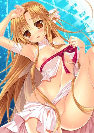 SAO：「ソードアートオンライン」の結城明日奈 （アスナ）との甘いエッチしてるエロ画像 39
