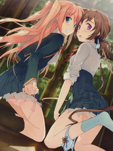 （二次エロ画像）パンツ片がけしてエッチに興奮してる女の子の二次エロ画像まとめ 12