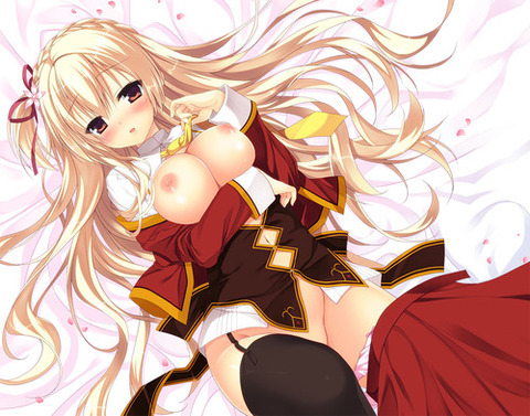 （二次エロ画像）パンツ片がけしてエッチに興奮してる女の子の二次エロ画像まとめ 25