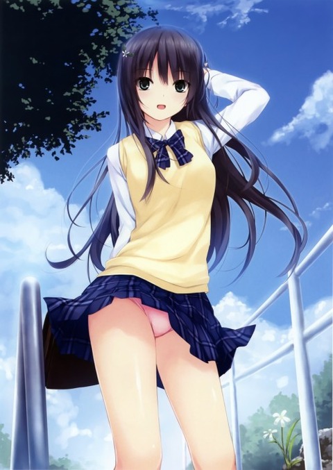 （ローアングル）低いところから女の子を見上げてるエロ画像 7