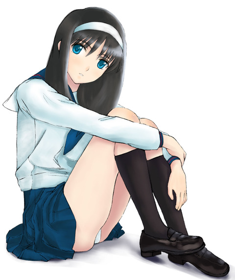 体育座りでチョコんと座ってる女の子０３ 6