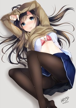 頬ずりしたくなるパンスト美少女の二次エロ画像 29