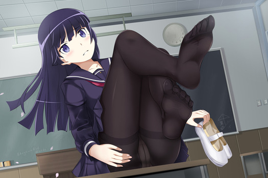 頬ずりしたくなるパンスト美少女の二次エロ画像 16